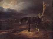 Adam Albrecht A gentleman loose horse on the battlefield of Borodino 1812 oil on canvas